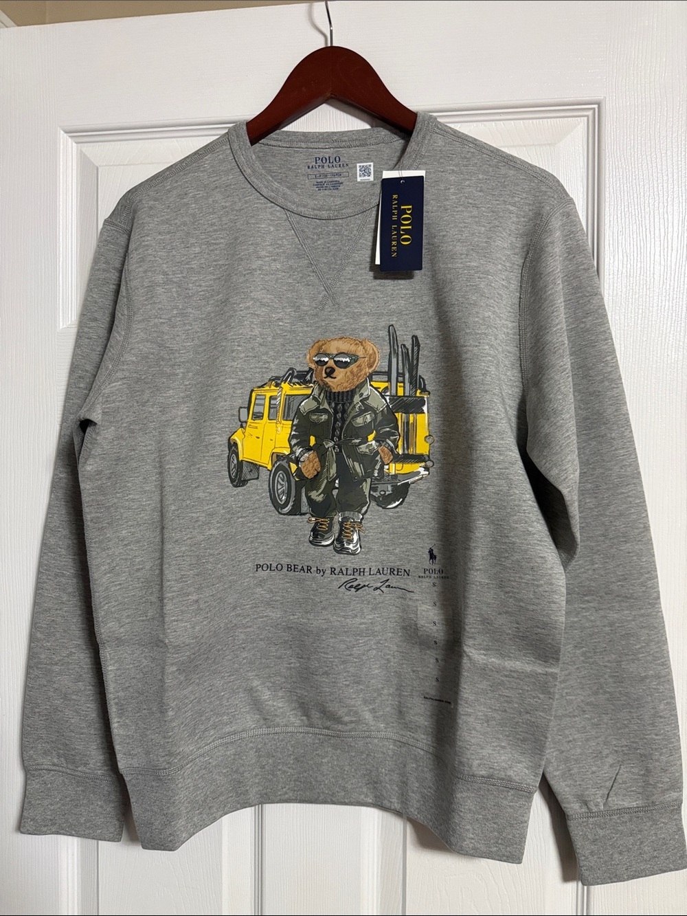 Polo by Ralph Lauren Grey Crewneck with Yellow Truck & Polo Bear Graphic